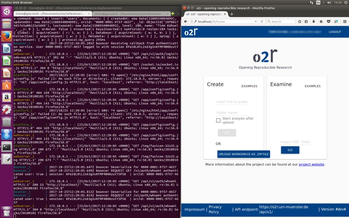 o2r screenshot: Ubuntu