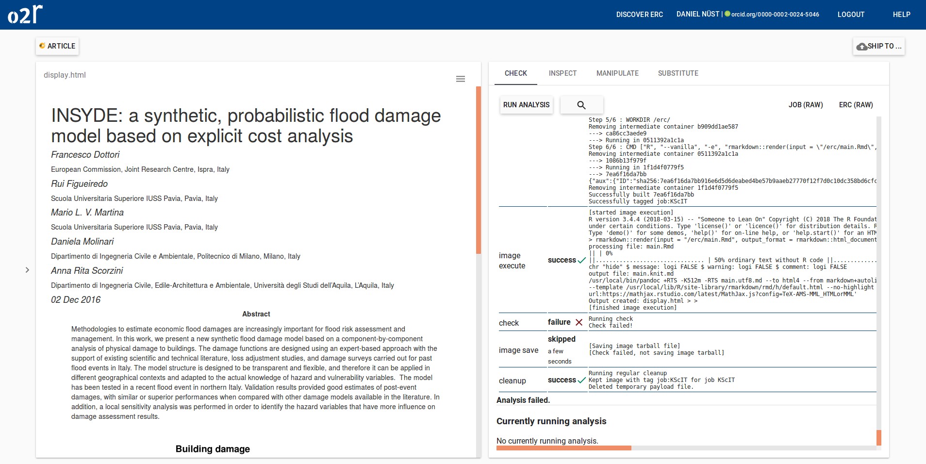 o2r screenshot 2: example compendium view